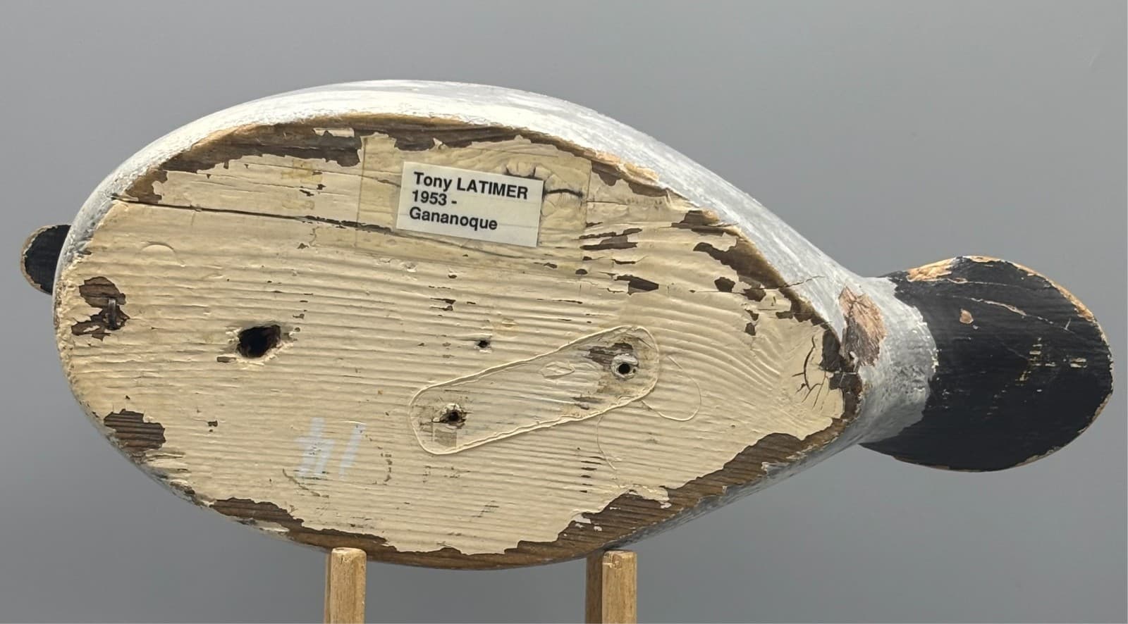 ORIGINAL PAINT *GANANOQUE* GOLDENEYE PAIR OF VINTAGE ANTIQUE WOODEN DUCK DECOYS 5