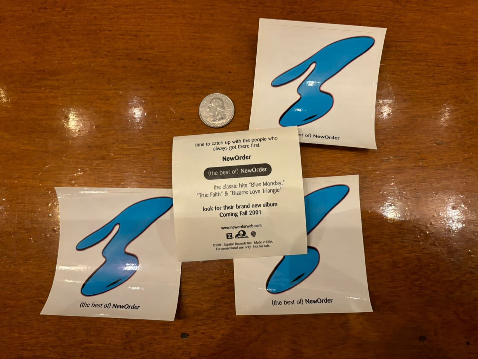 New Order Sticker 2001 Original Promo 3x3 ( Lot of4)+Free flag sticker 2