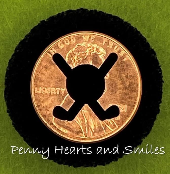 LUCKY PENNY CUT OUT GOLF BALL & CLUBS: Charity 100%