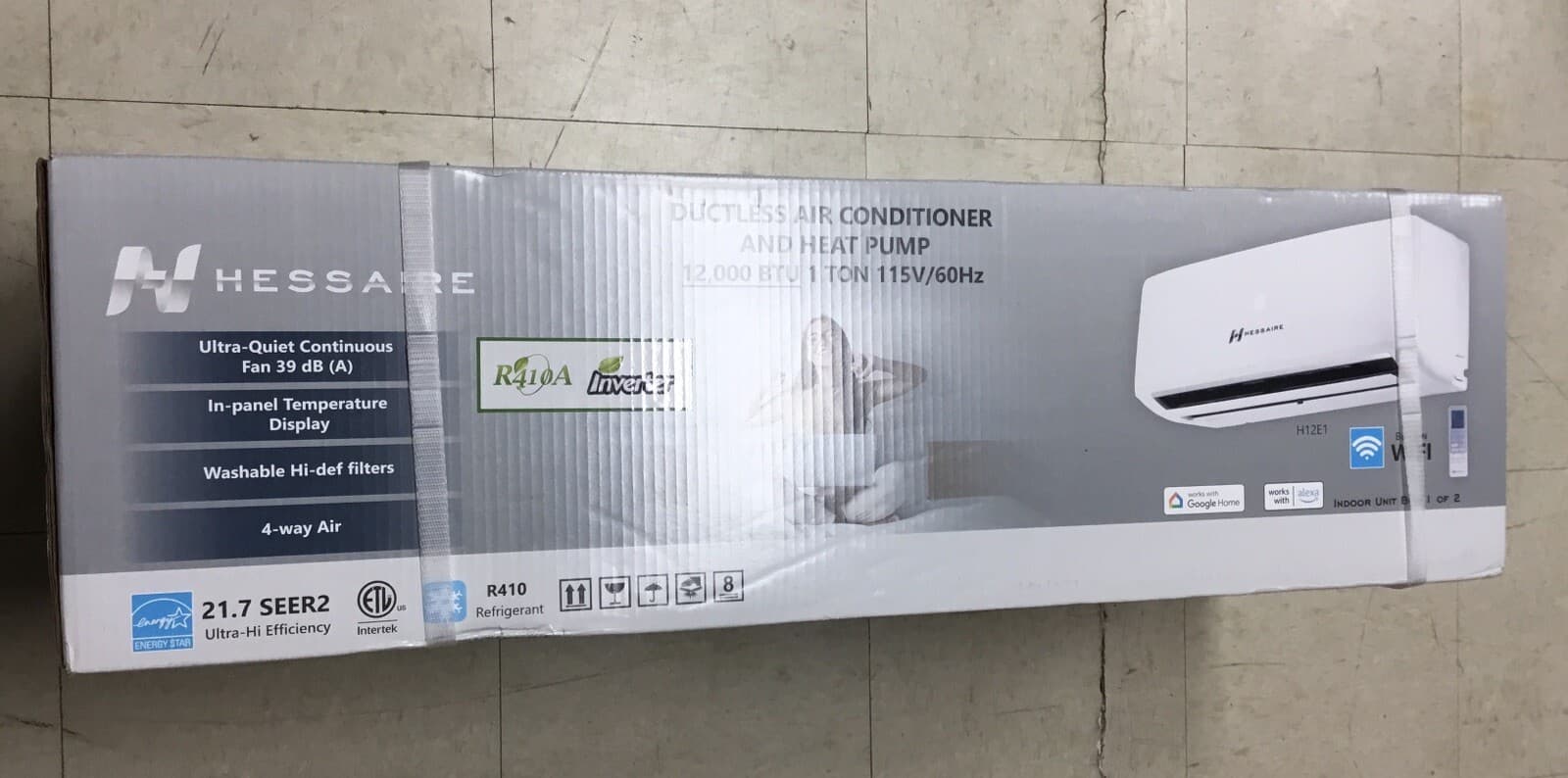 Hessaire Ductless Ac Heat Pump  12,000 BTU/h cooling & heating INNER UNIT ONLY 4