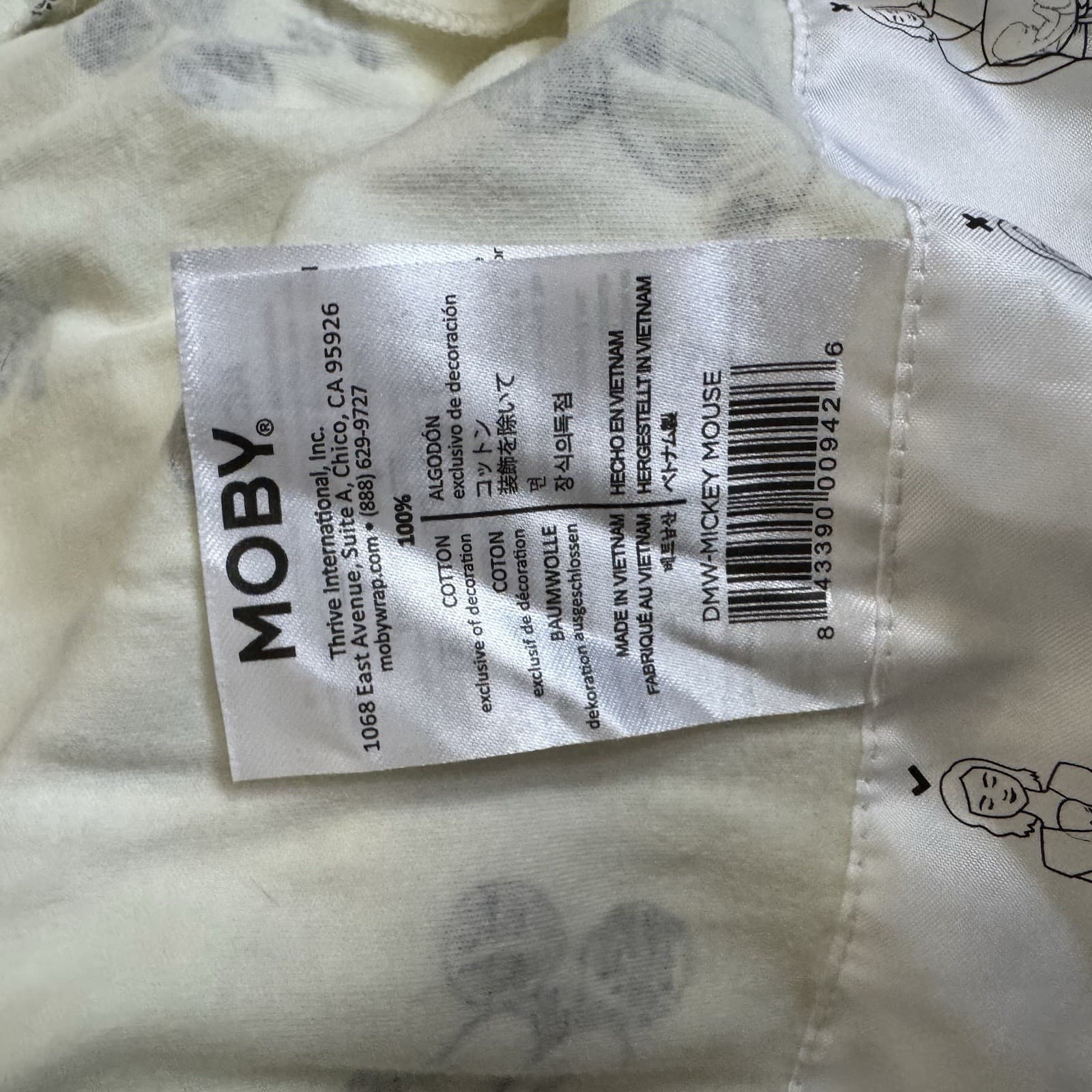 Moby Easy Wrap Baby Carrier Disney Pattern Mickey Mouse Head Cotton for 8-33 lb 3