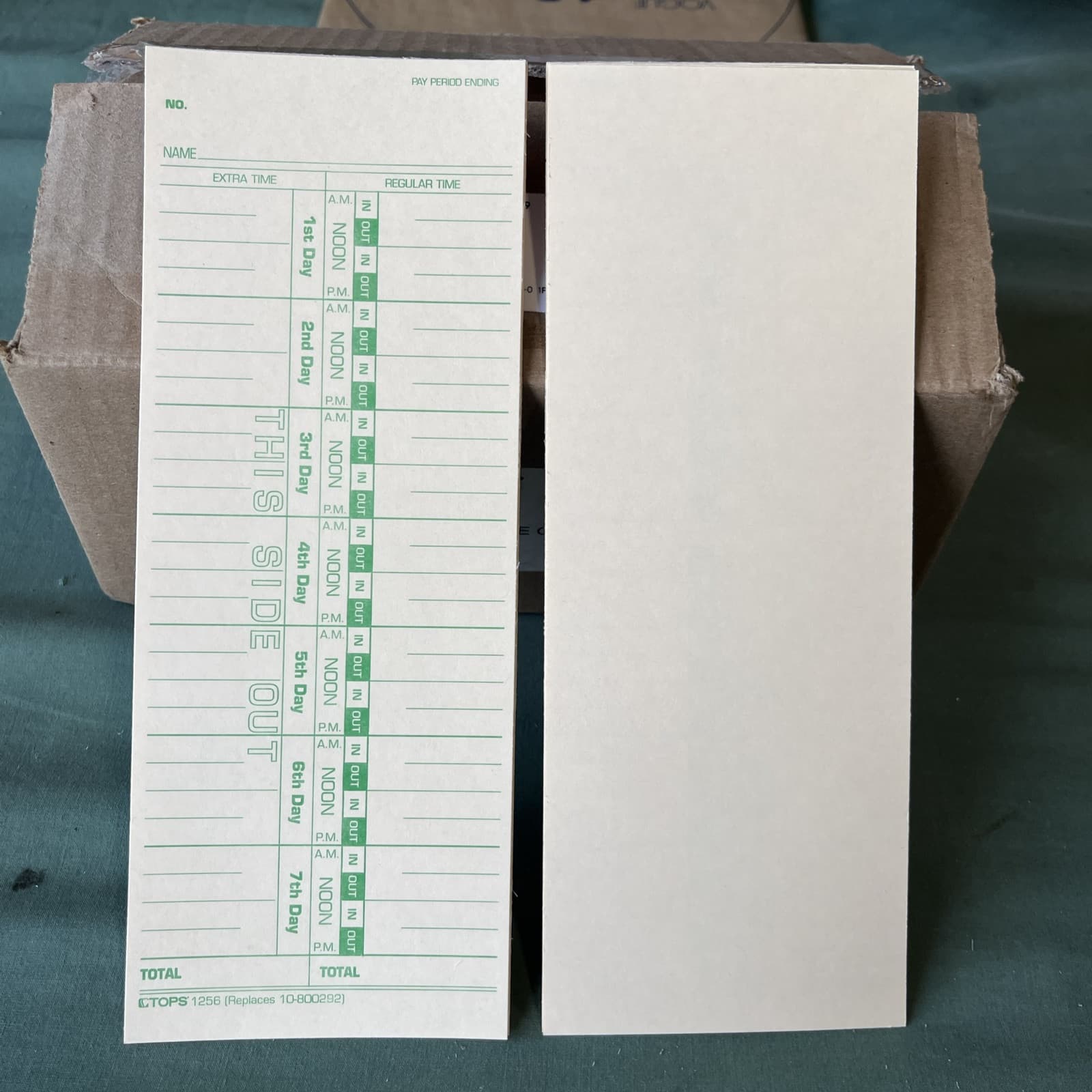 TOPS Time Cards, Weekly, 1-Sided, Numbered Days, 3-1/2" x x 9", Manila  4