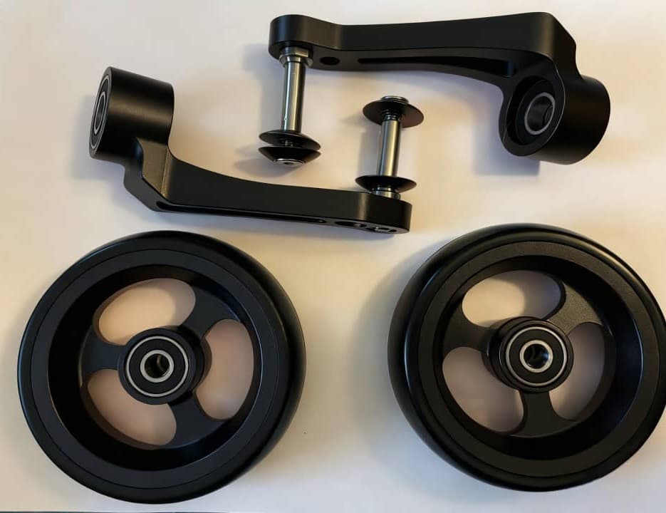 Pair (2) Single Sided Forks with 5/16' Axles & (2) 4" Caster Wheels 2