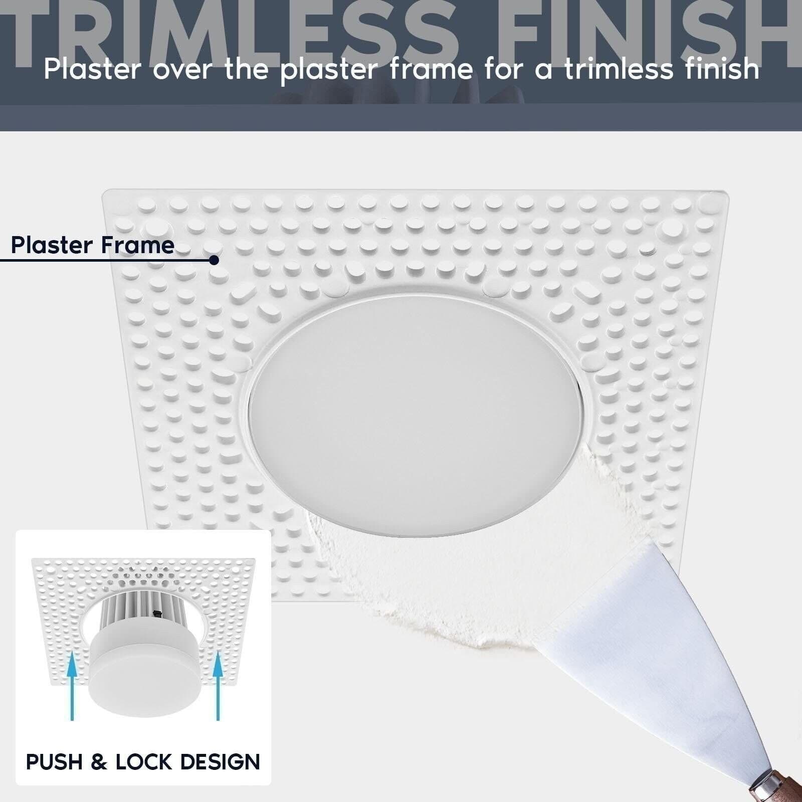 Luxrite 3 In. Trimless Recessed LED Light J-Box 15W 5CCT Spotlight 1100LM 6PK 3