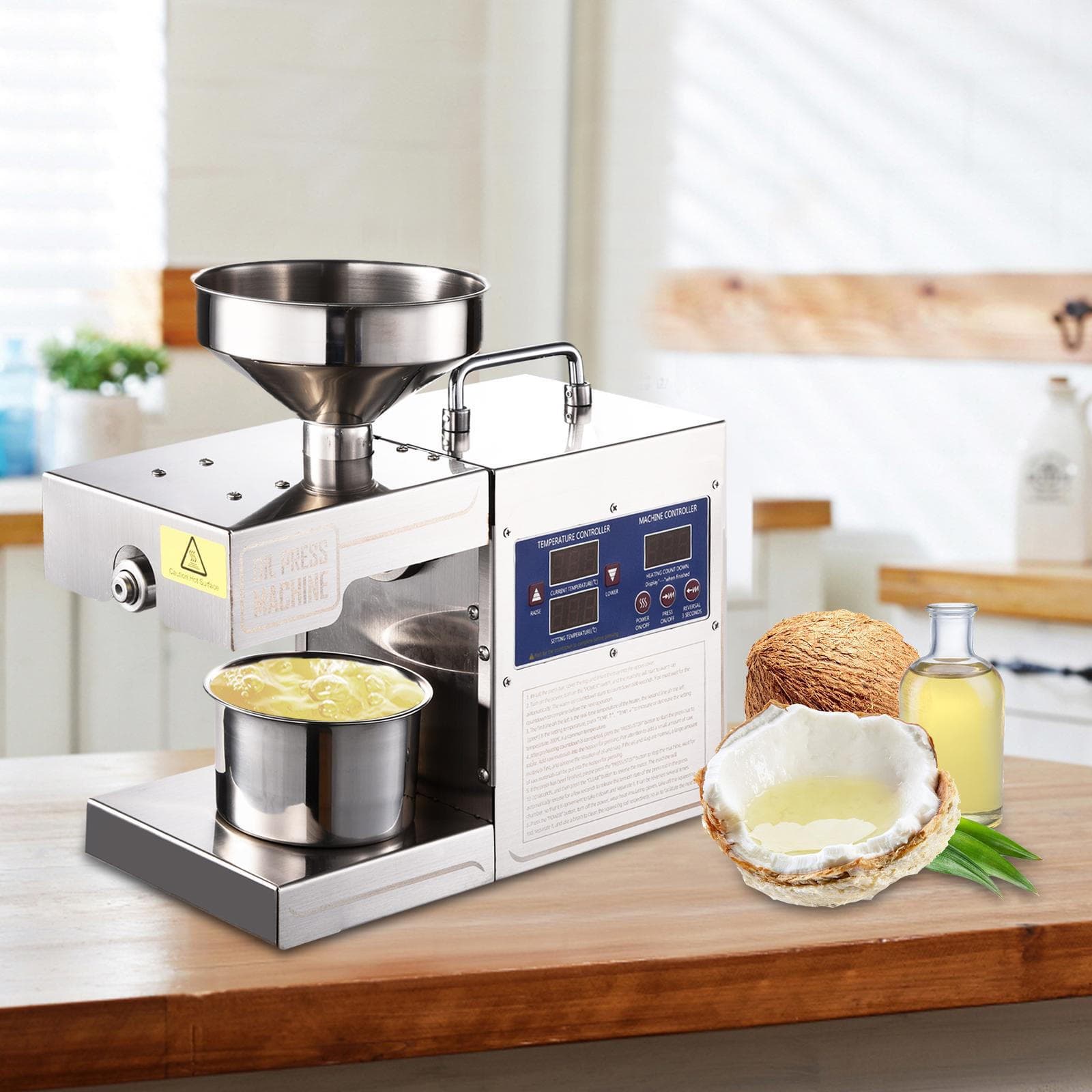 Cold Hot Oil Press Machine Commercial Nut Seed Oil Expeller Oil Extractor 80rmp 6