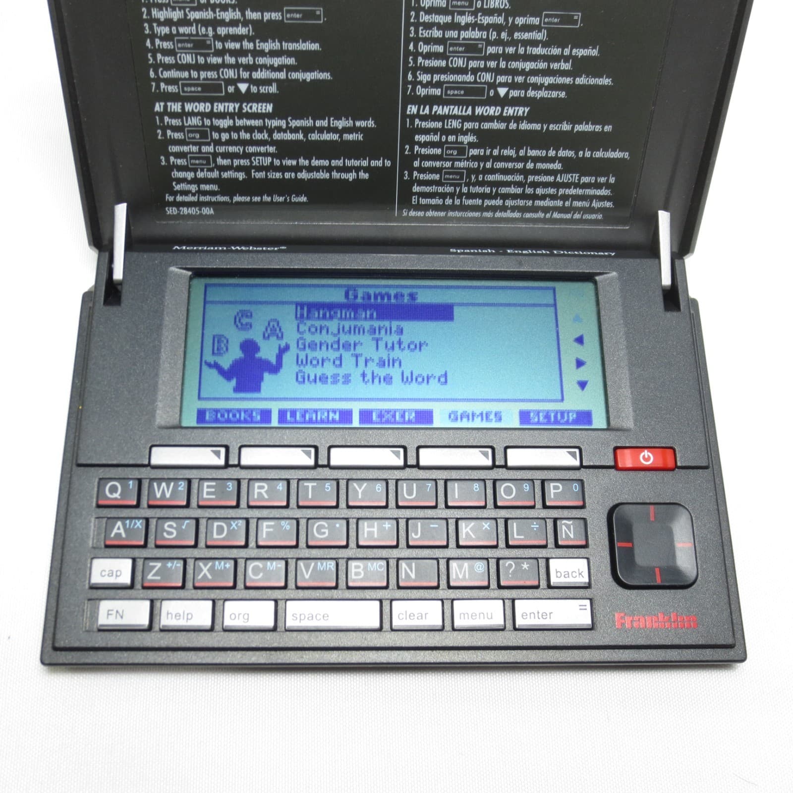 Franklin DBE-1500 Merriam Webster Spanish-English Dictionary 2