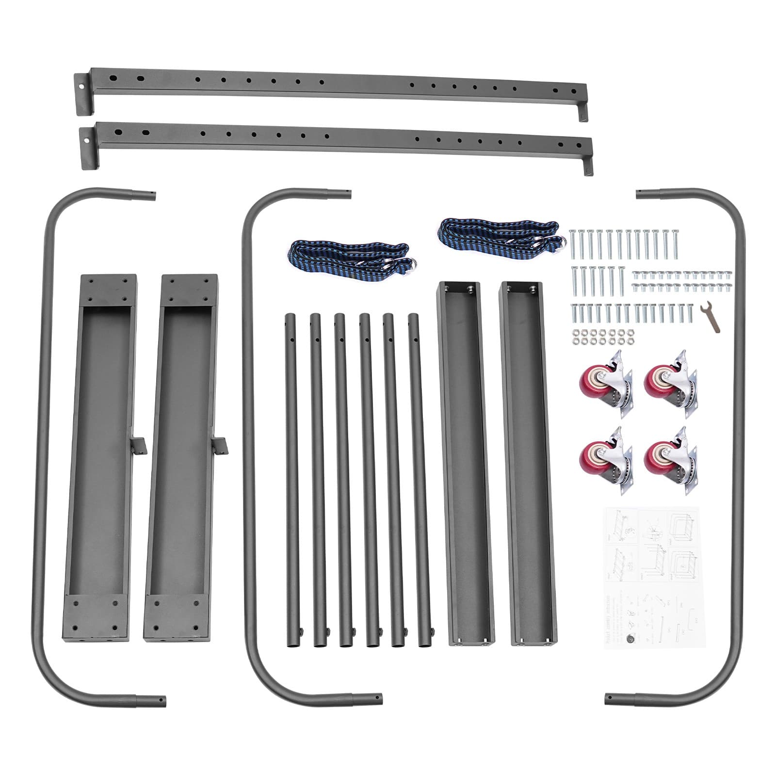 Folding Table Cart Metal Table Cart Folding Table Trolleys W/ Handle & Wheel 4