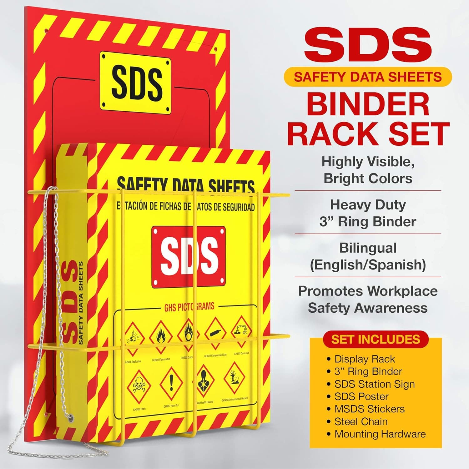 MSDS Wall Station - 3 Inch 3 Ring Material Safety Data Sheet Binder  5