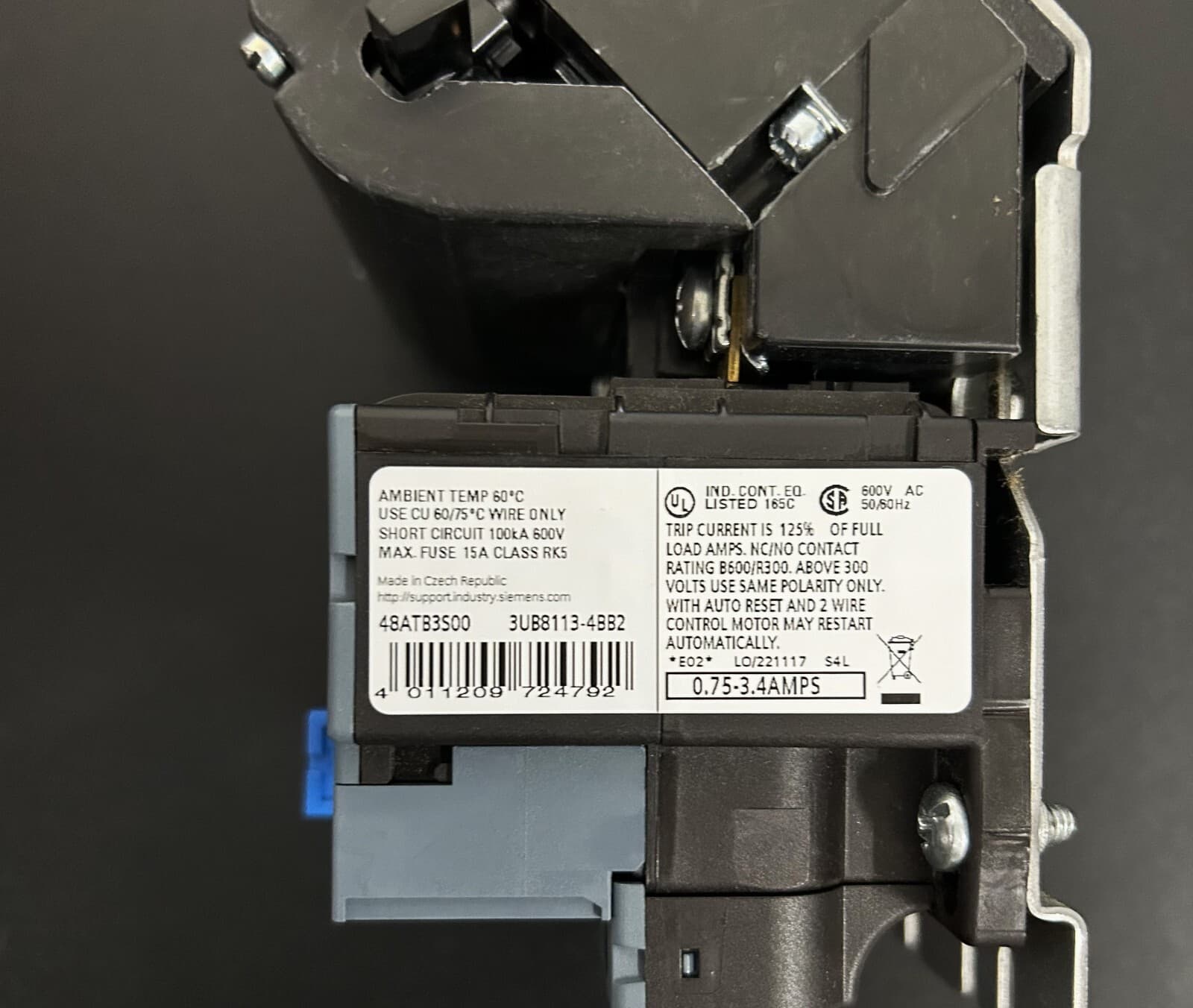 Siemens 14BUB32AF Nonreversing Nema Magnetic Motor Starter, No Enclosure Nema 6