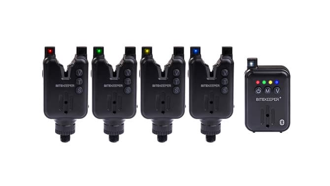 Rippton BiteKeeper Pro 4 Alarm & Receiver Set Fishing Bite Alarms FREE HARD CASE