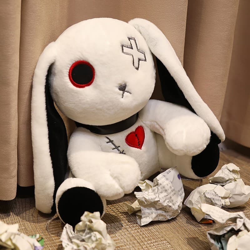Goth Rabbit Plush Toy, Gothic Bunny Plushie Stuffed Animal Toy, Dreadful Rabbit 6