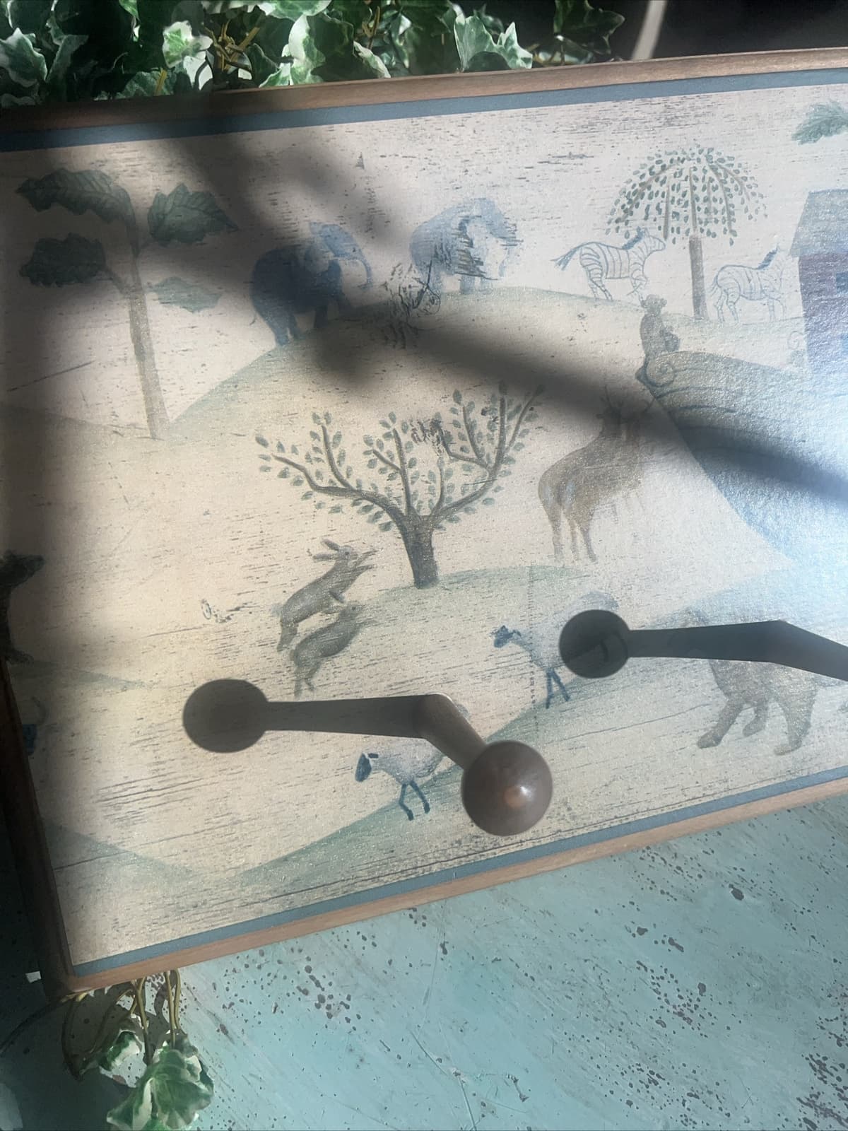 Noahs Ark Wooden Wall Rack 4 pegs 10”WX 24” 3