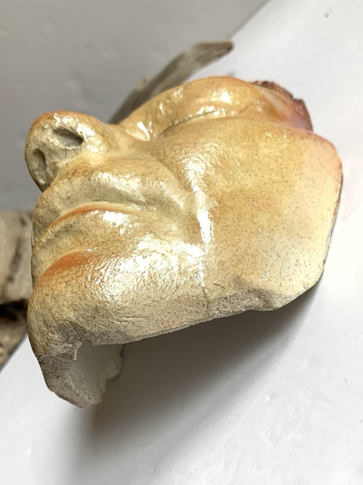 Genuine Plaster Female Death Mask Sculpture Serene Sunset Colored Oddity Art 5