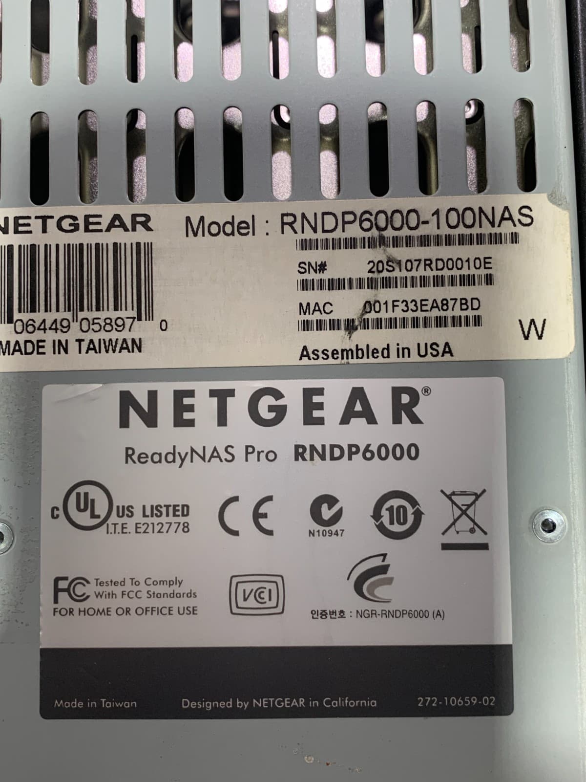 LOT OF 2:  NETGEAR ReadyNAS PRO ADVANCED NETWORK STORAGE RNDP6000 - NO HDD READ 4