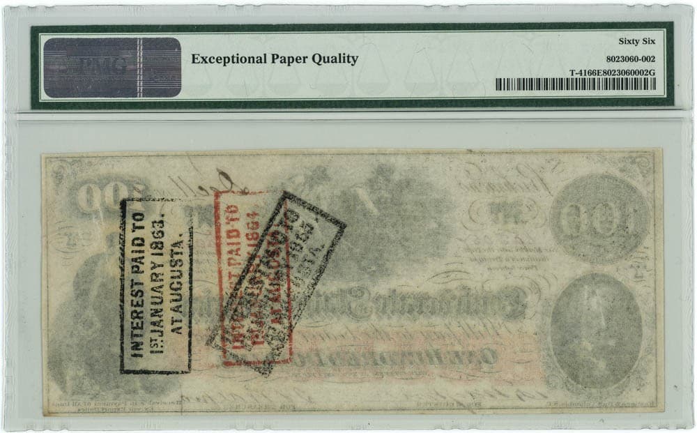T-41 $100 1862-63 Confederate States Of America 66 EPQ PMG 950644-32 2
