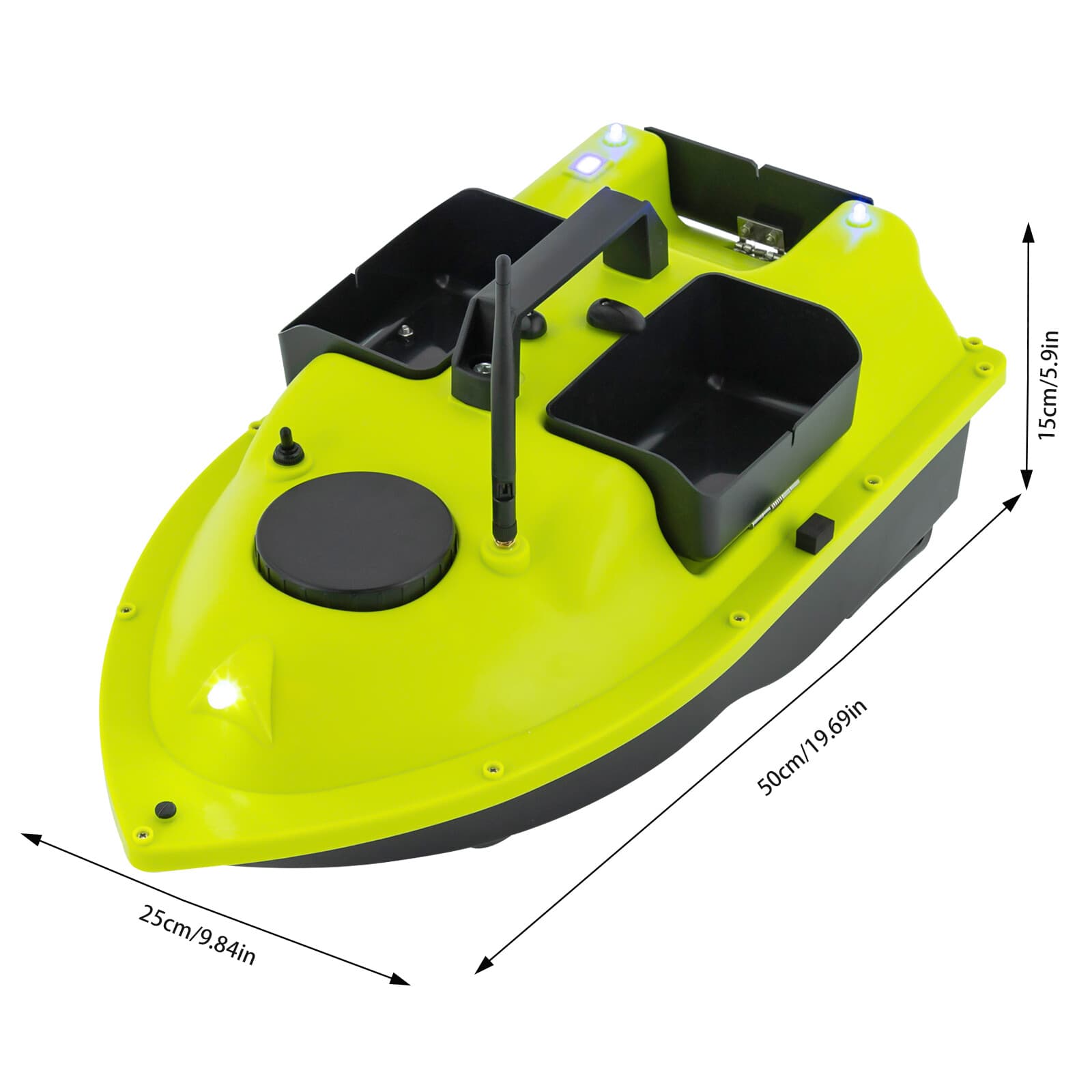 5200Mah RC Fishing Bait Boat RC Boat 2kg Loading 600M Night Light LED 4
