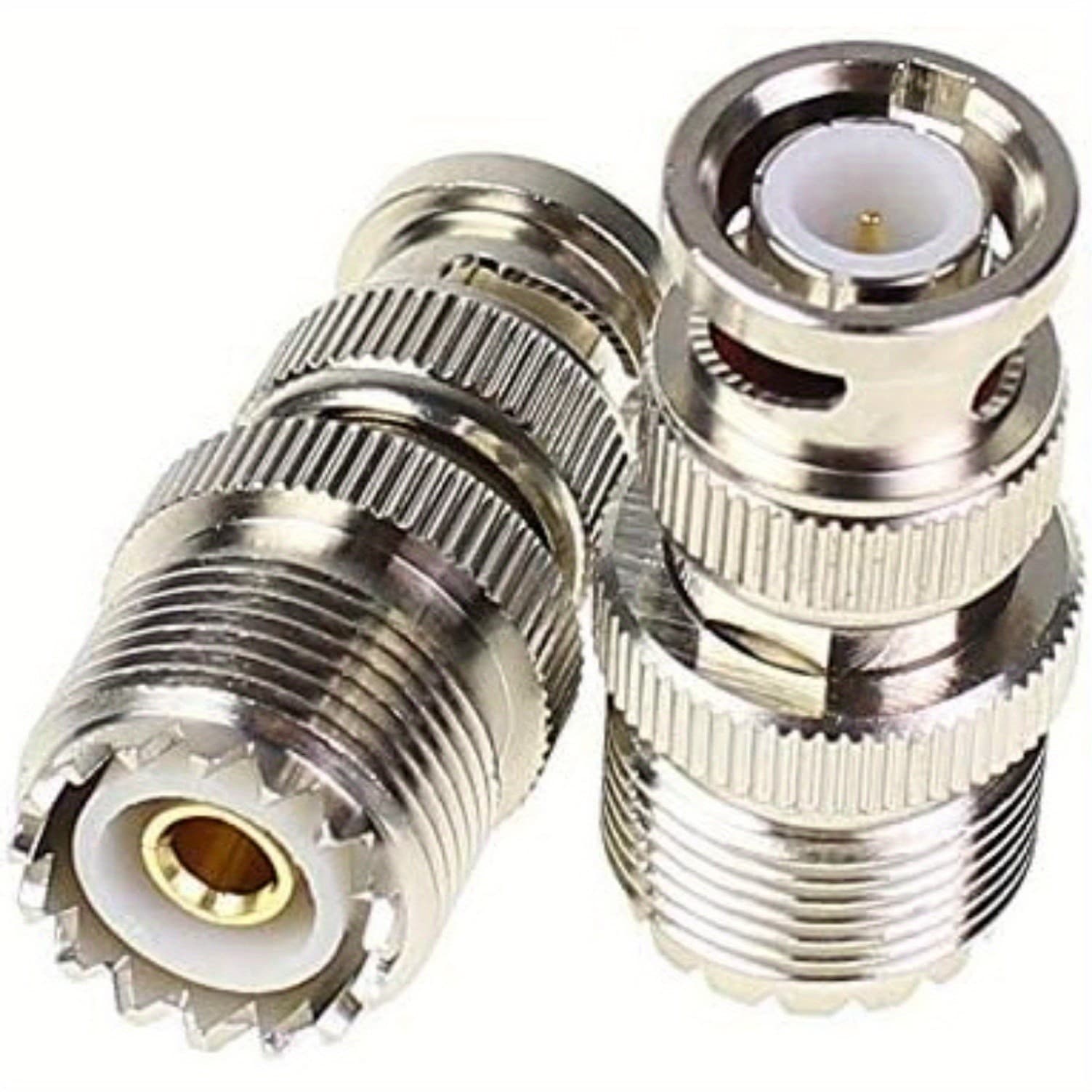 2 Pcs BNC Male to UHF Female PL259 Female to BNC Male SO-239 RF Coaxial Adapter 3