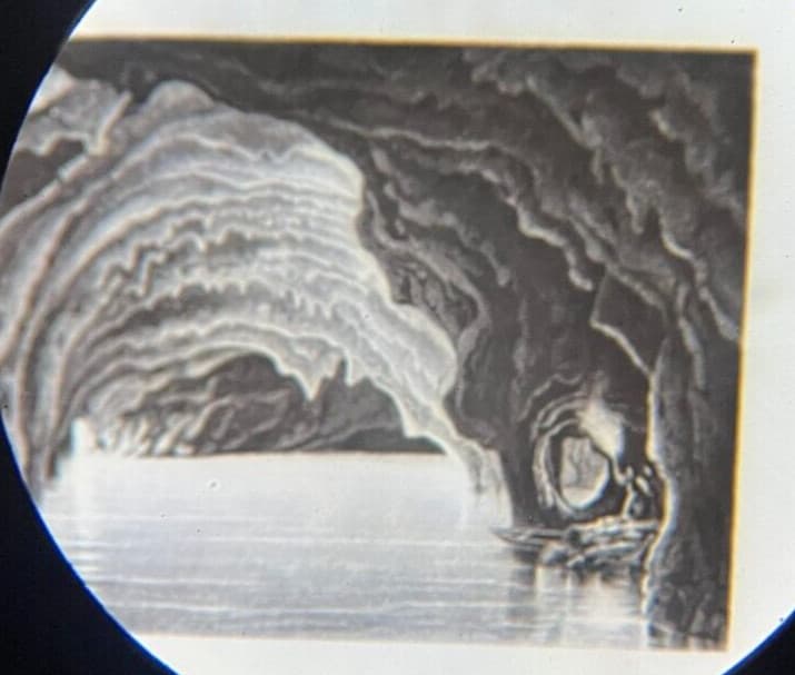 Antique J.D. Moller Microscope Slide Microphotograph Blue Grotto 2