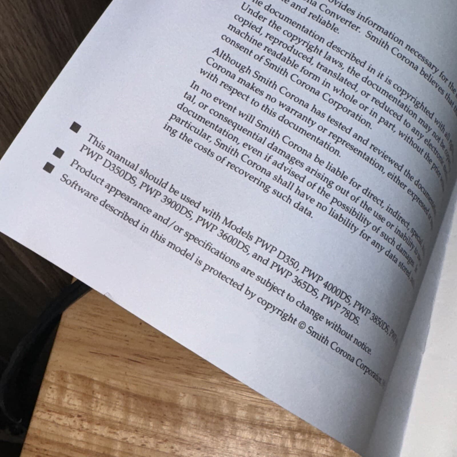 Smith Corona Users Manual WordPerfect Lotus Converter SEE PICS For Model Numbers 2