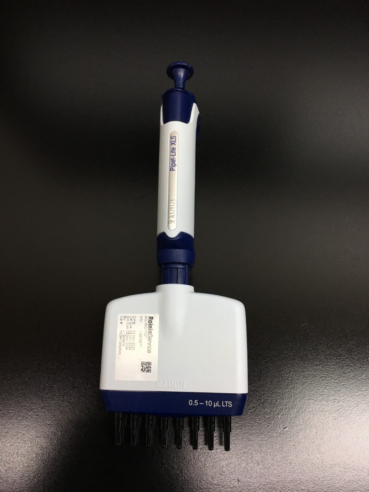 Rainin Pipet-Lite L-10 XLS 0.5-10uL LTS 8 Channel Manual Pipette with WARRANTY 3