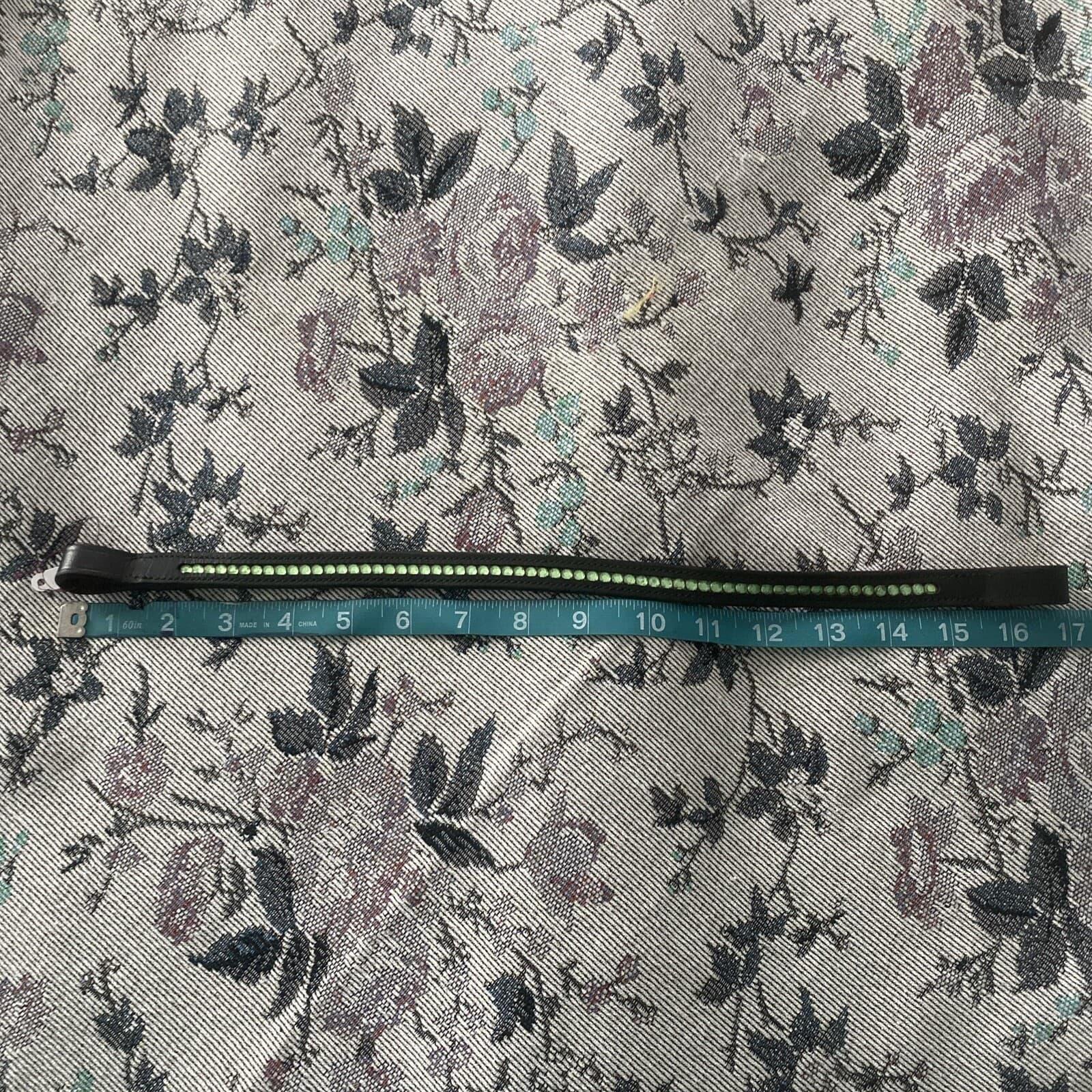 Lime Green Diamonte Browband- Black- X Full/ 17” 2