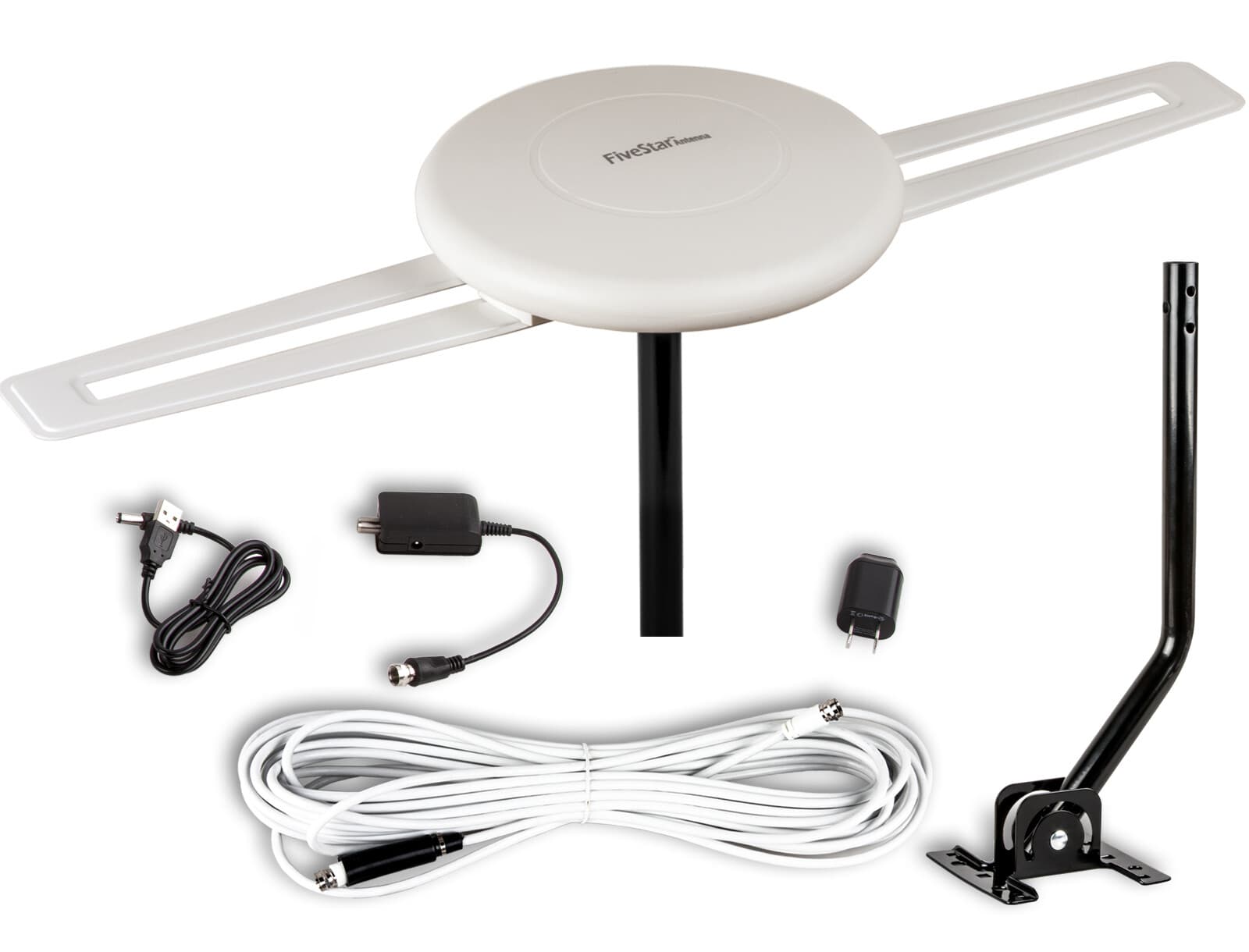 HDTV Outdoor Amplified TV Antenna 360° Omni-Directional Digital HD 1080P 4K Gain 4