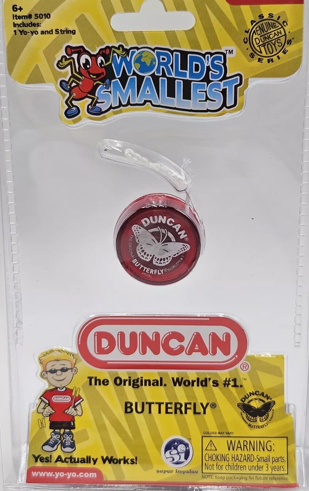 Lot Of All 3 New World's Smallest Duncan Butterfly Yo-Yo YoYo Blue Red Green 4