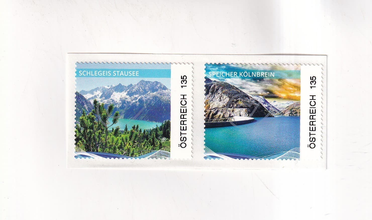 AUSTRIA Stamp 8 ATM DISPENSER Schlegeis Reservoir Kölnbrein NOMINAL 18.50 4