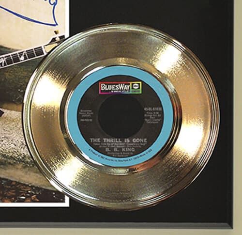 BB King "The Thrill Is Gone" Reproduction Signed Record Display Wood Plaque 3