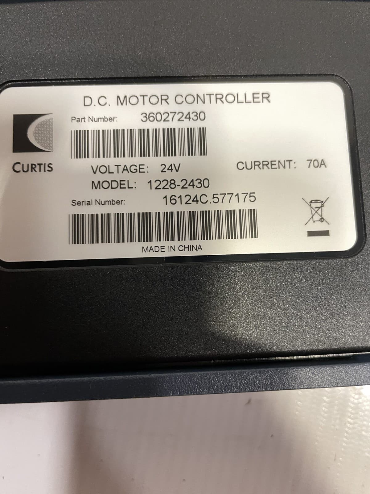 Curtis 1228-2430 DC Motor Controller 360272430 70A 24V -NIB 3