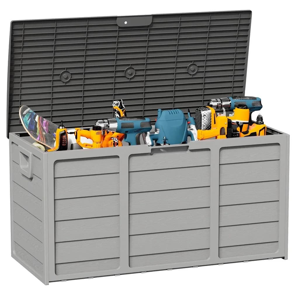 SUNCROWN 75 Gallon Weatherproof Resin Outdoor Storage Deck Box for Furniture