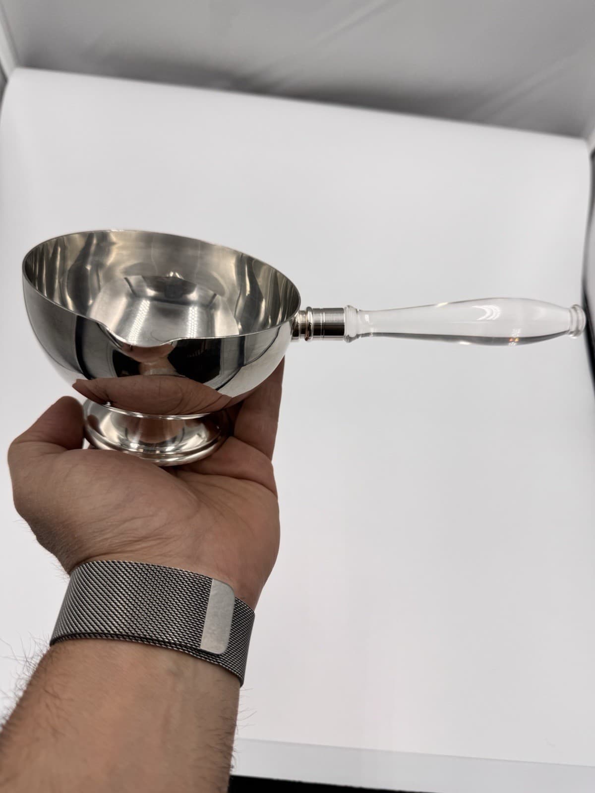 VINTAGE HAND MADE STERLING SILVER GRAVY BOAT POT - 307 GRAMS 5