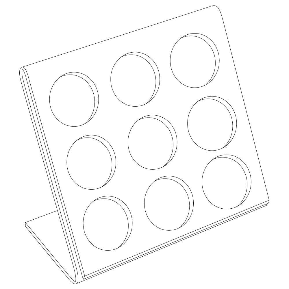 Clear Acrylic Jewelry Gem Jar Display Bead Holder Organizer Stand ~ Holds 9 Jars