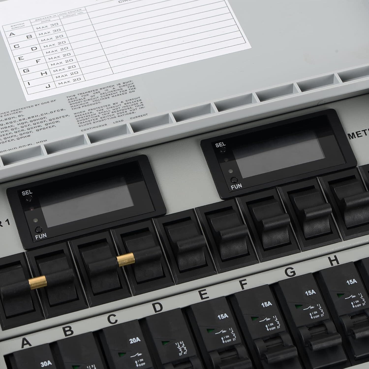 Generator Transfer Switch,50A Pro/Tran2 10-Circuit 2 Manual Transfer Switch 2