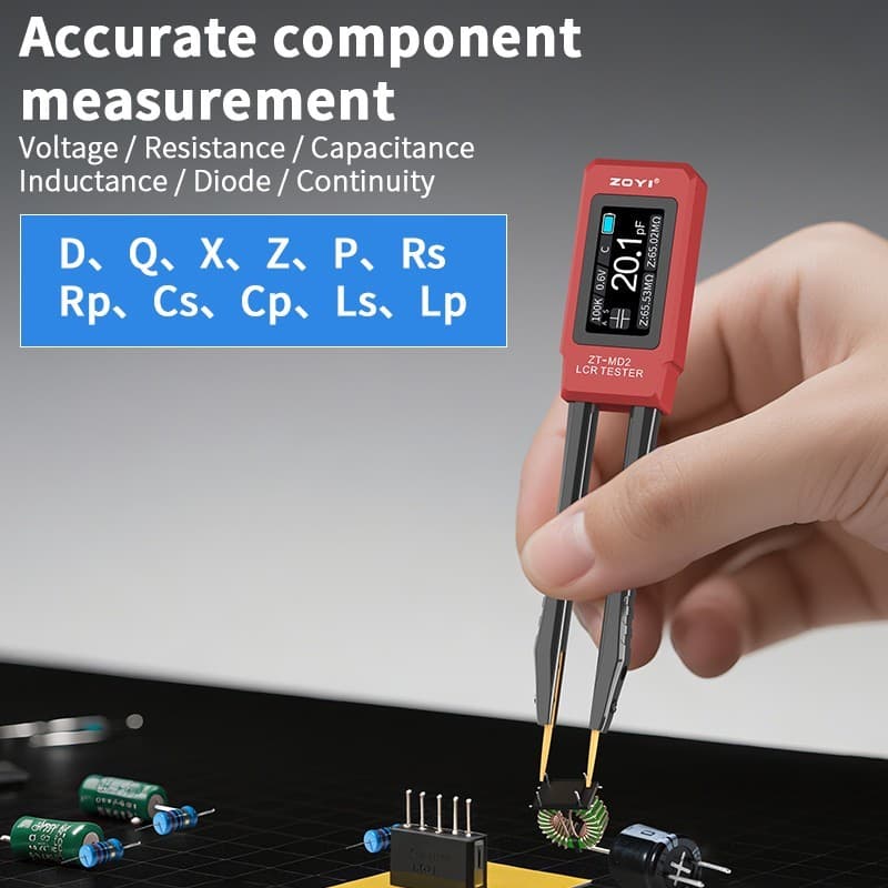 ZOYI ZT-MD2 Smart Tweezers LCR Meter Digital Bridge Tester  ESR SMD Checker 3