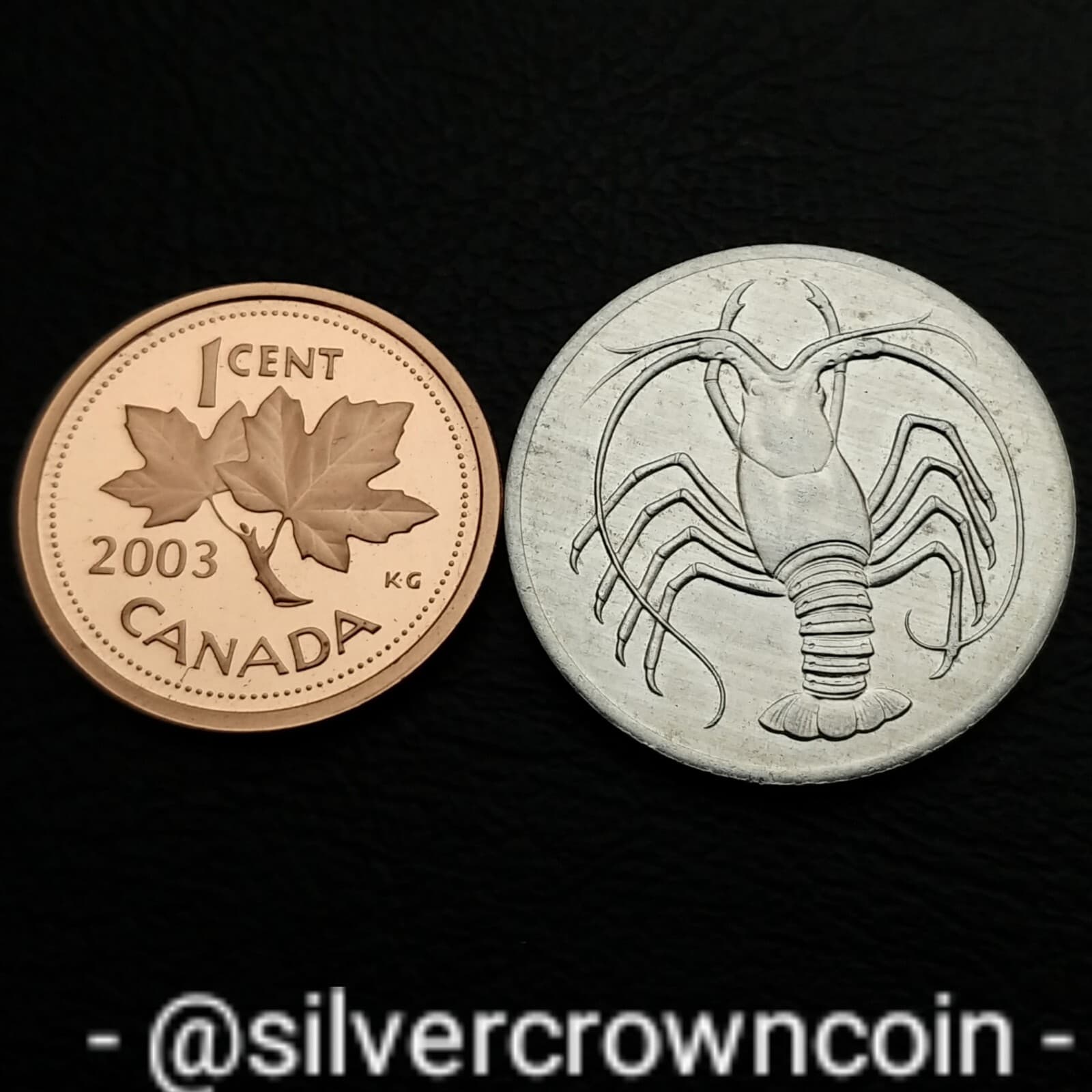 Yemen People's Democratic 5 Fils 1984 AH1404. KM#4. 5 Cents coin. Spiny Lobster. 3