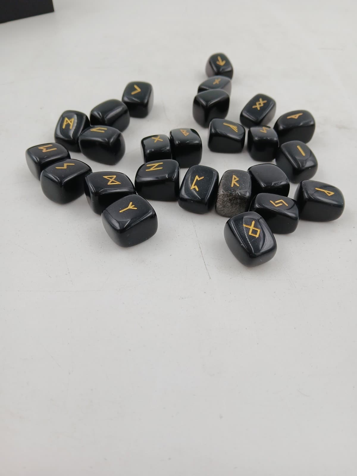 TGS Gems Rune Stones Set Complete Symbols Guide, Pouch & Box Divination Kit 3