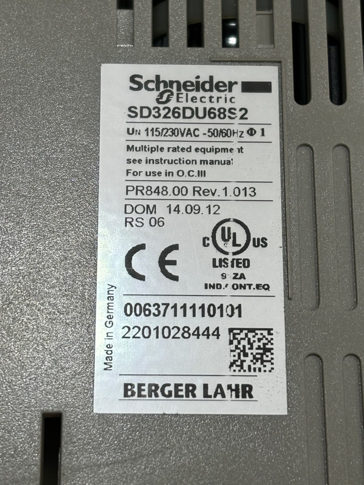 Berger Lahr SD326DU68S2  Control Stepper Motor Drive 3