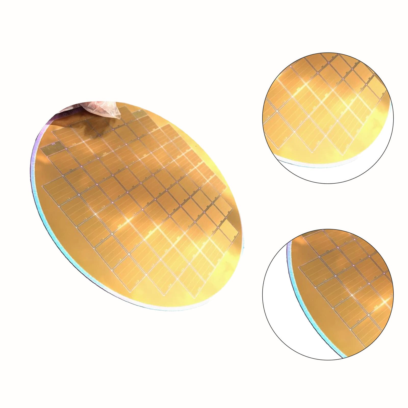 6in Silicon Wafer CPU Chip Semiconductor Lithography Circuit  With Bracket OqayT 3