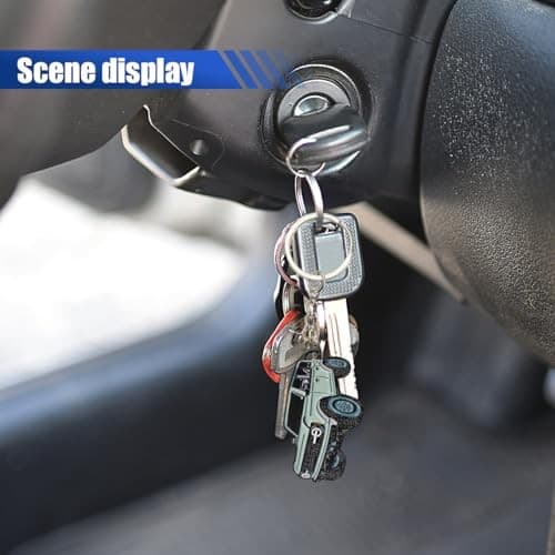 Bronco Car Keychain, Car Fob Cover Cool Mods Accessories, 4-Door Auto Silver 4