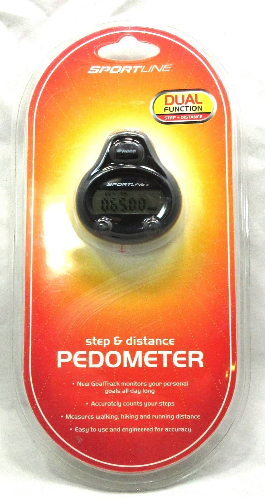 Sportline Step & Distance Pedometer Dual Function Easy To Use Accurate, Battery