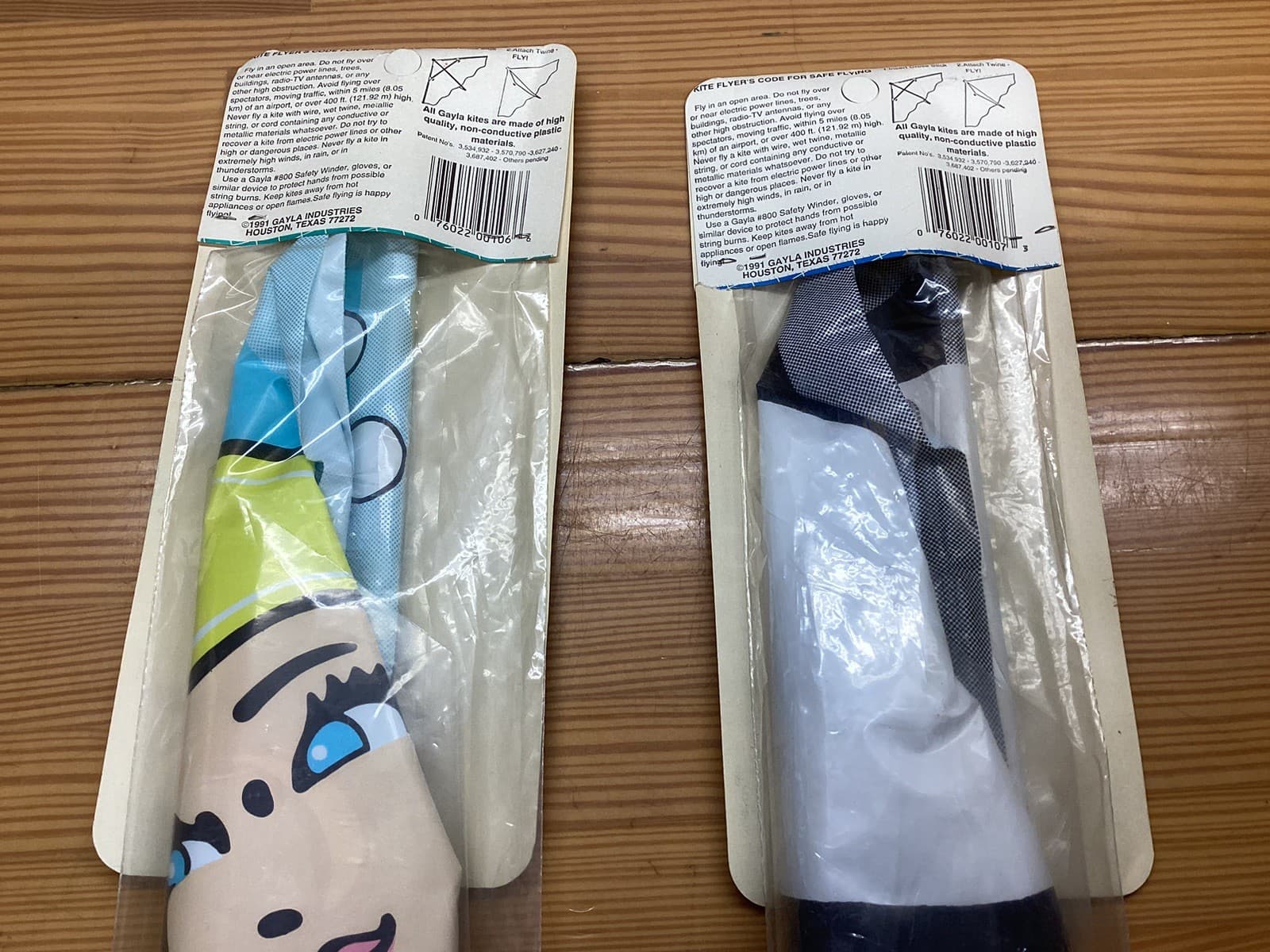 Vintage 1991 Gayla 42" Kites Pair Sky Raider & Mermaid Still Sealed🪁 L👀K ! 4