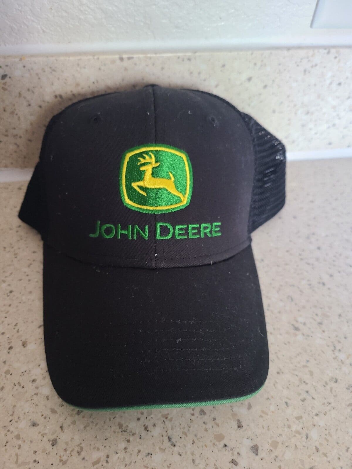 John Deere Licensed Black/Green Mesh Hat Cap Trucker Adjustable LP69079