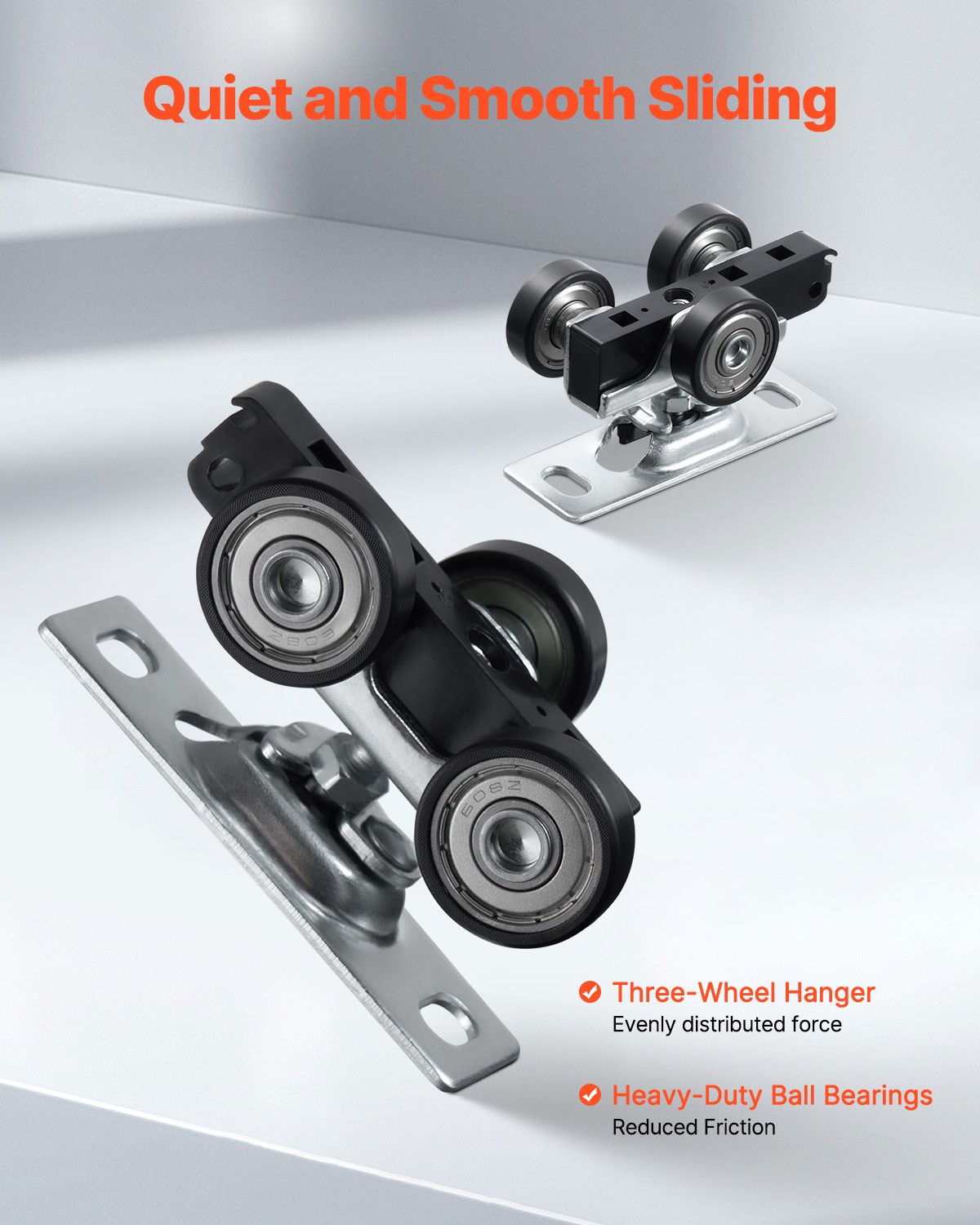 Pocket Door Track Kit 4.73 ft Heavy Duty Pocket Door Hardware Track Set 3 Wheels 4