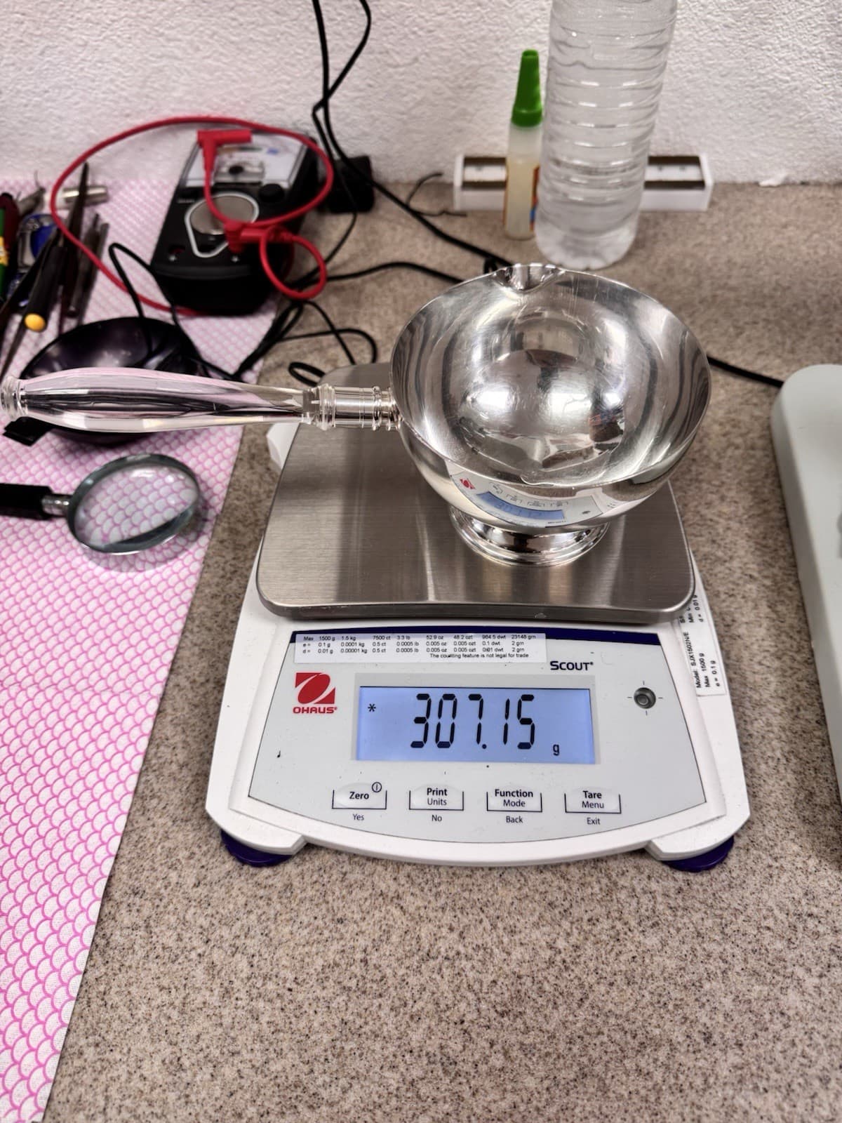 VINTAGE HAND MADE STERLING SILVER GRAVY BOAT POT - 307 GRAMS 6