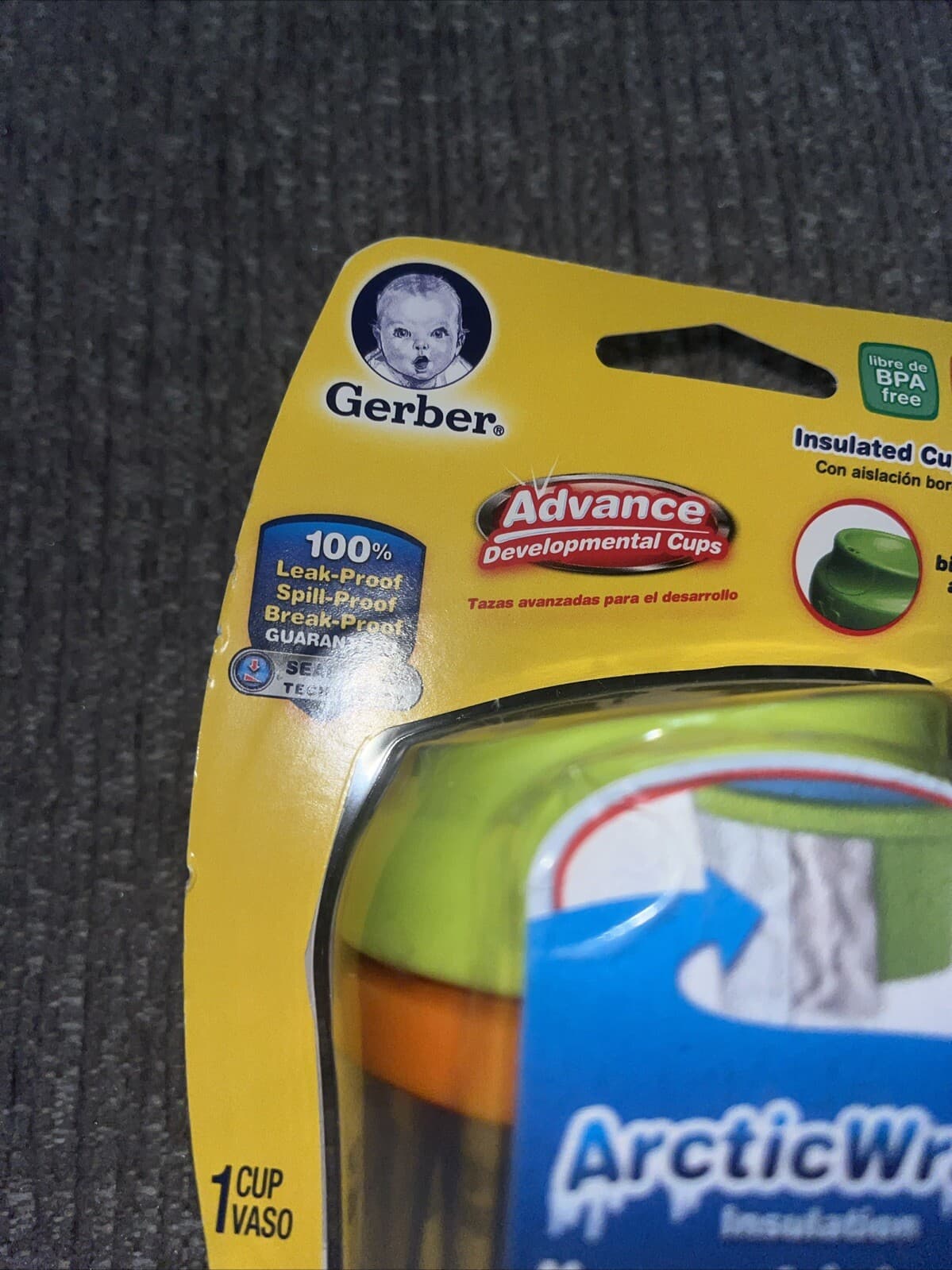 NUK GERBER 9OZ ADVANCED DEVELOPMENTAL CUP ARCTIC WRAP 18+ MO BPA FREE LEAK PROOF 2