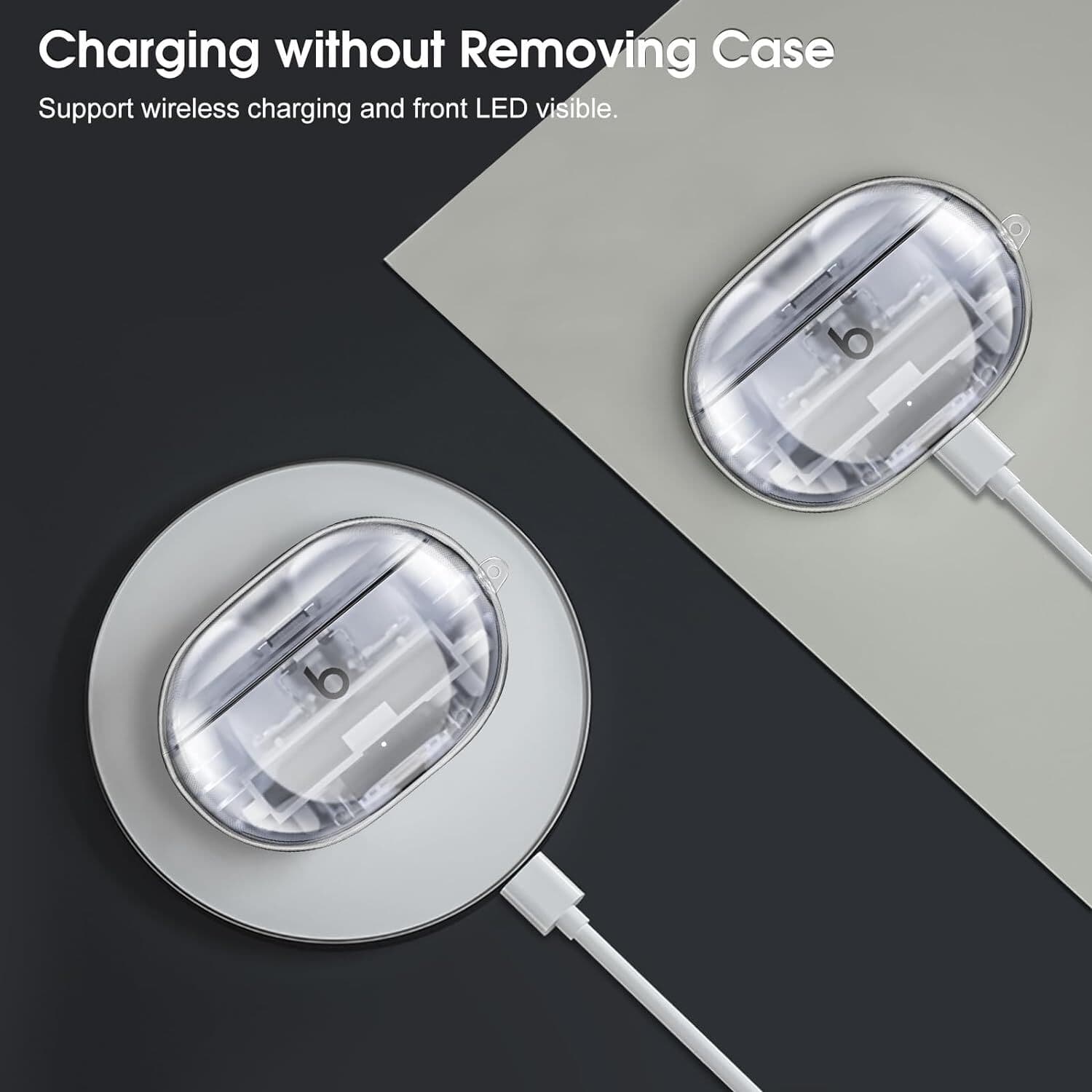 Clear Case for New Beats Studio Buds + 2023 Shockproof Earbuds Protective Cover 5