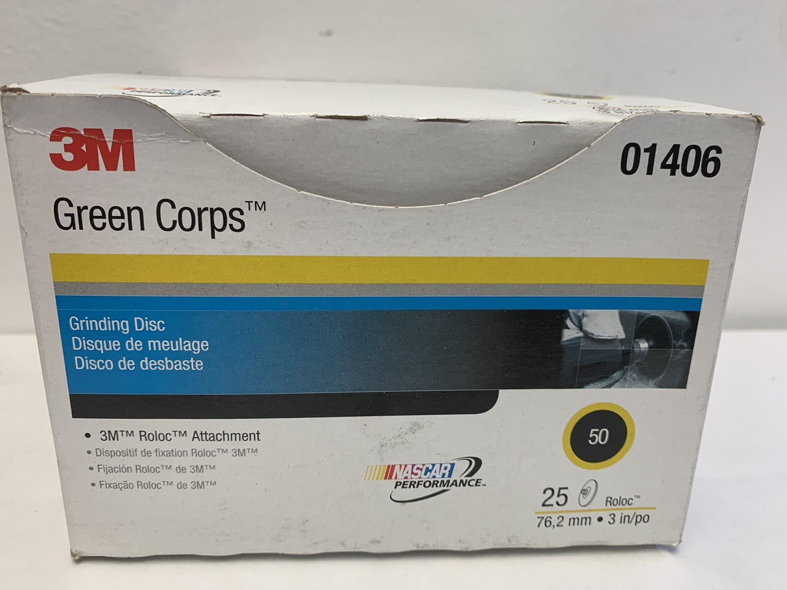3M™ 01406 Green Corps™ Roloc™ Disc 3M 1406 3 inch, 50YF Grit , 25 discs per box 5