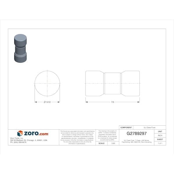 Eaton Bussmann Jjn-30 Ul Class Fuse, T Class, Fast-Acting, 30A, 300V Ac, 3