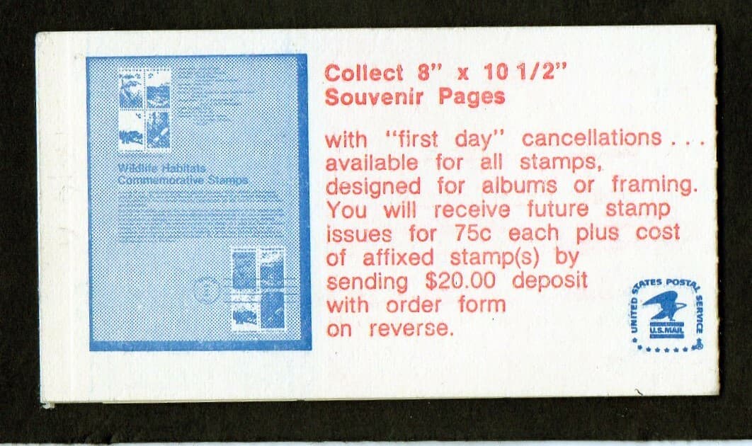 U.S. BOOKLET OF 6 SCOTT #BK139 1982 20ct FLAG OVER SUPREME COURT OPEN  2